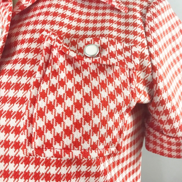 Vintage Bogart of Texas button down shirt pocket red white checkered - Picture 5 of 8